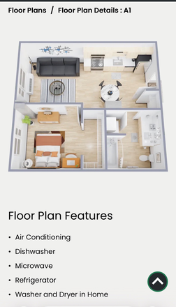 Floor plan for A1 unit - Union on Broadway