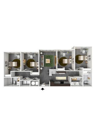4 Bed, 2 Bath, at 720$ a month rent. First month of rent FREE! The apartment is pre-furnished and complex is gated and walkable to campus.. - Phase 1, 4 Bedroom 2 Bath, fully furnished, women roommates only