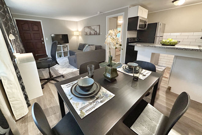 Dining area - Last Units Special pricing! Fall 2025 Fully Furnished All Utilities Incl, On Busline, Clean! Apartments