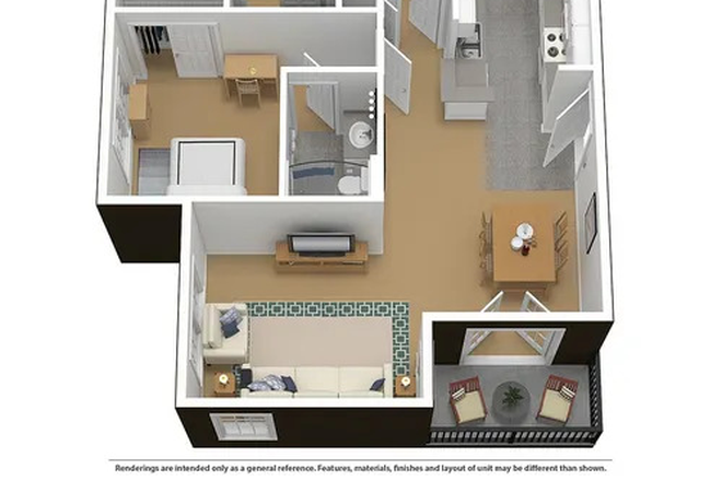 floor plan - [$200 Signing Bonus] Room in Courtyards Building 6 - Two Bedroom Two Bath Deluxe