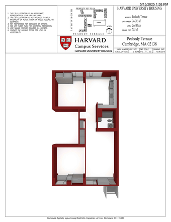 Unit Layout - Peabody Terrace: two bedrooms, living room, 1 bathroom, kitchen with electric oven Apartments