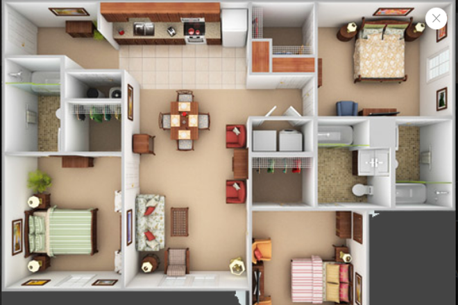 The bedroom for sale is #01, pictured in the top right corner of the image. - Summit at Cullowhee Apartments