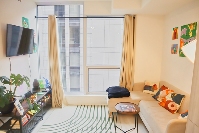 Living room - 1 Furnished Bedroom + Private Bathroom for Rent