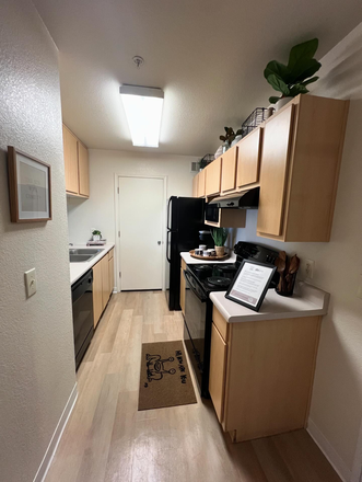 Kitchen view from front door - Entrada Real Apartments