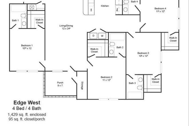 Apartment Floorplan - Edge West Apartments