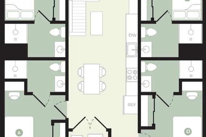 Floorplan (resident will be in room D). - The Hub College Park