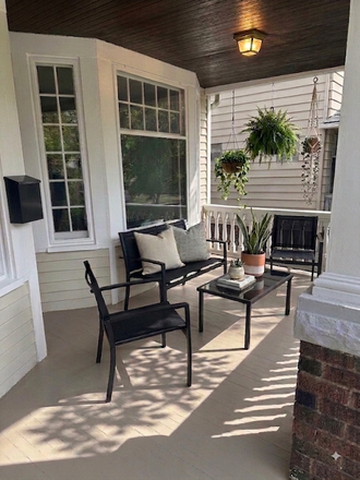 Front porch- this furniture is included with the house! - Renovated 3BR/2BA duplex near CWRU and University Circle Duplex