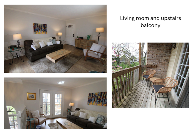 Living room and upstairs balcony - Furnished West End/Hillsboro Condo (Shared)