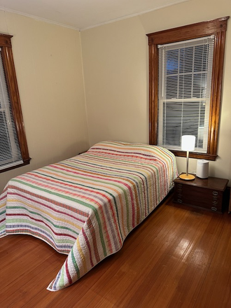 Your bed, night stand and lamp - $1,100 – Beautiful, Nonsmoking, Furnished Room Available NOW (Belmont) Duplex