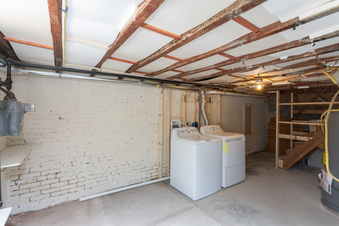 Laundry room in basement - Collington Townhome