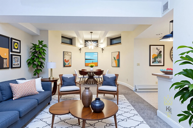 living room - Charming Brookline garden level 1 bed - landlord pays the fee! Apartments