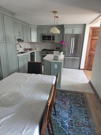 Kitchen from view coming through front door - Comfortable, spacious room with full amenities in lovely, residential area outside Centra Square Duplex