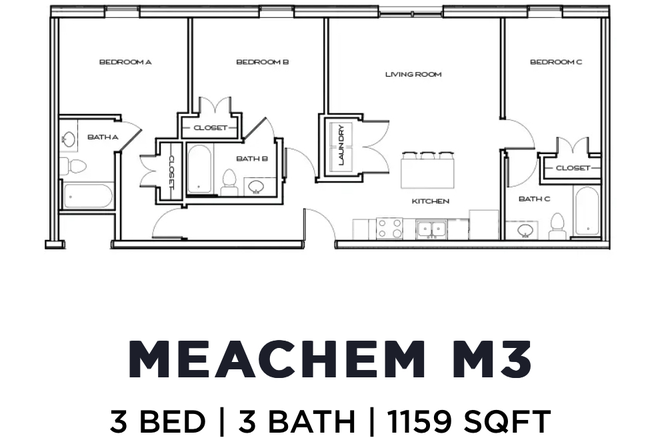 Bedroom A - The Standard, Close to campus, First two months rent FREE Apartments