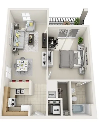 LayoutFurnished - 1X1 apartment near UCF