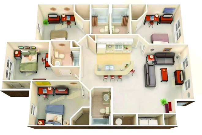 Floor plan - University Edge Cincinnati close to campus Apartments