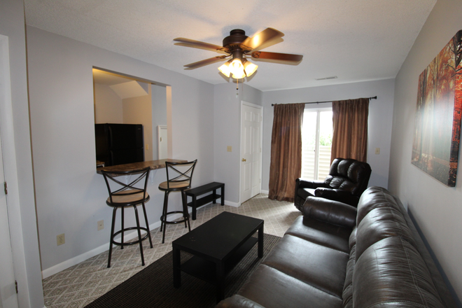 downstairs living room - Furnished townhome Near JMU pre-leasing for the upcoming school year 2025-2026! 1330 Bradley Dr.