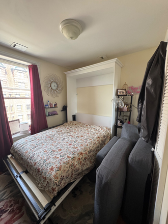 Bedroom/Living area combo with Murphy bed down - Fenway Summer Sublet – Private Furnished Bedroom in 3BR Apartment – Walkable to the listed schools