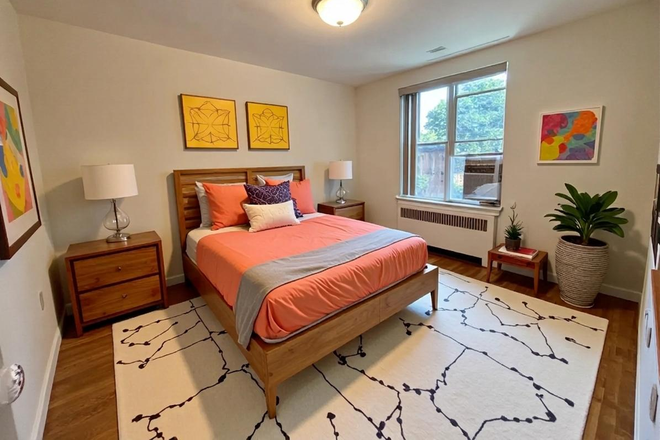 bedroom - Sunny top floor Brookline 1 bed - NO FEE! Apartments