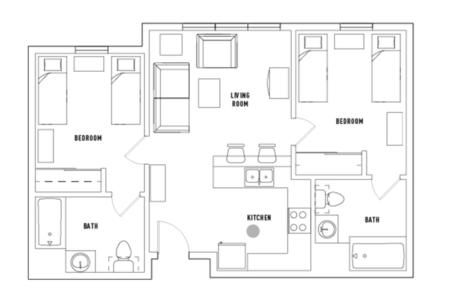 The bedroom available is the one on the right. - ACC on campus housing