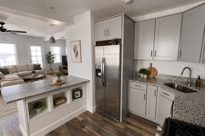 Kitchen (Virtually Staged) - Spacious 3BR/2BA + Bonus Room in Little Italy - Near CWRU & University Circle Duplex