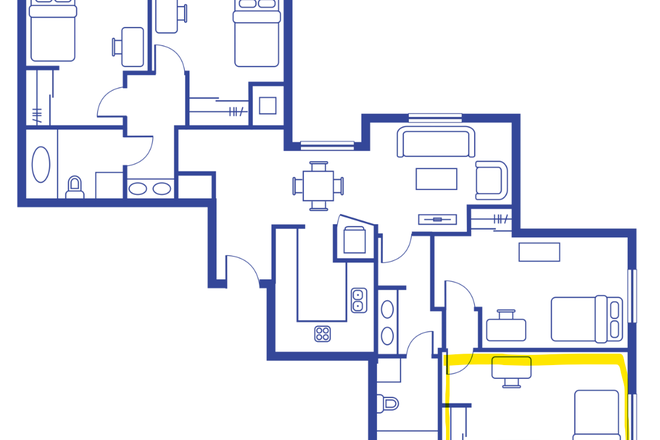 Floor plan - UView SUMMER 4x2 - FIRST MONTH (May) FREE Apartments
