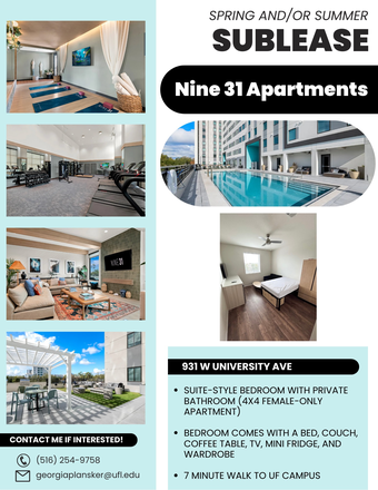Bedroom and Apartment Amenities - Nine 31 Apartments