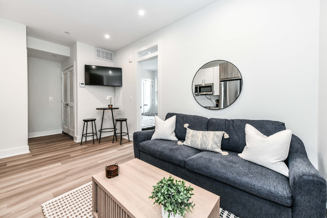Living area with queen sleeper sofa - HOWARD SUITES - BRAND NEW - FULLY FURNISHED - UTILITIES/WIFI INCLUDED