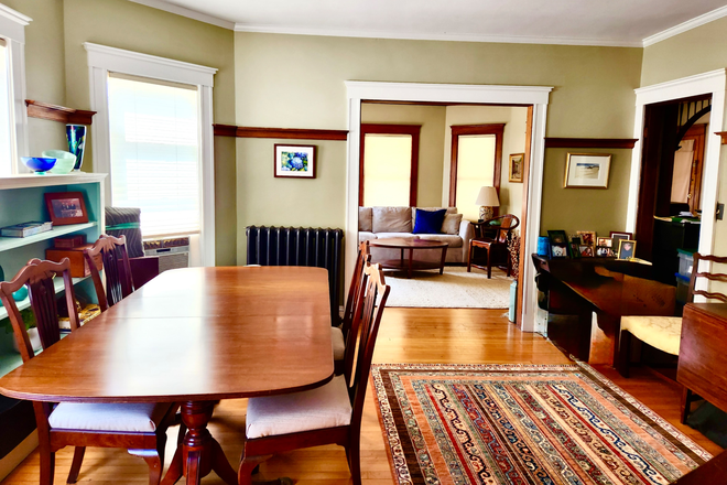 Dining Room and Living Room - Large, Unfurnished One Bedroom Apartment