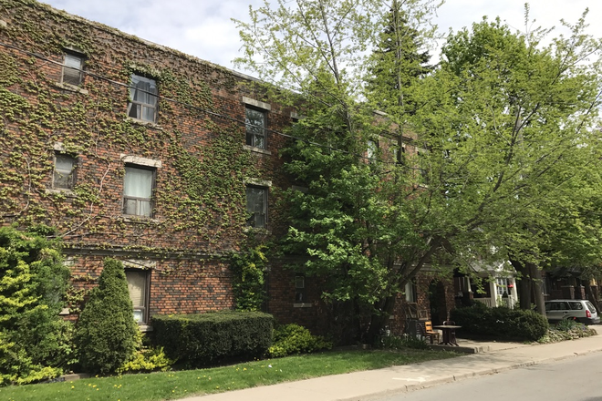 Apartment is on the quiet side street at the back next to the house. - Furnished bedroom in sunny Apt on 3rd floor, quiet neighbourhood. 3 blocks West of Y&E.