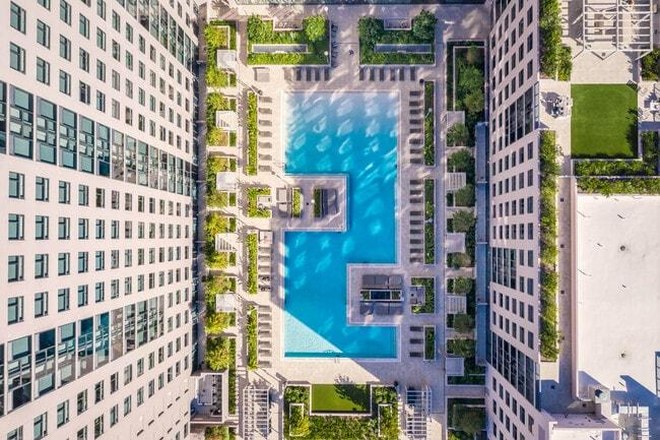 Here is a pool photo from the sky to see how big the pool is - The One Apartments