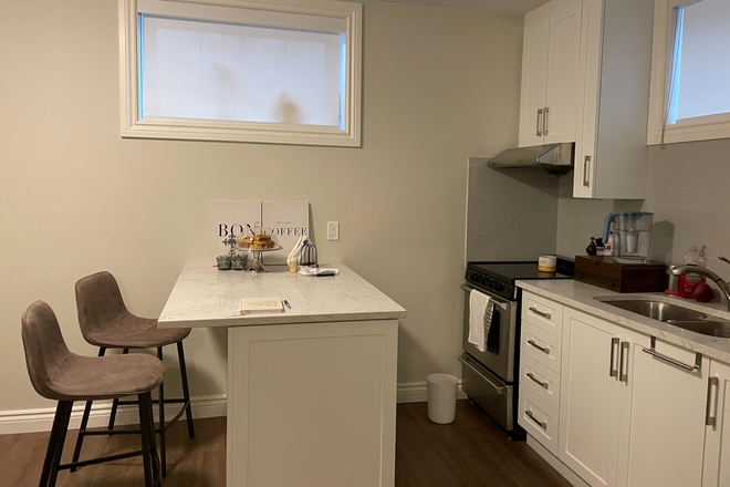 Kitchen - 1 Cozy Fully Furnished Bachelor Apartment, with private washroom and kitchen