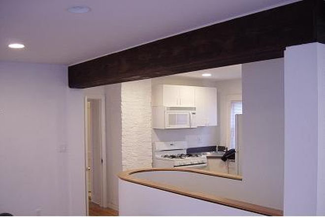 Kitchen, stairway - Two-Level 4 Bedroom/2 Bath (Hardwood Floors, Laundry, Pets Allowed, Parking Avail)