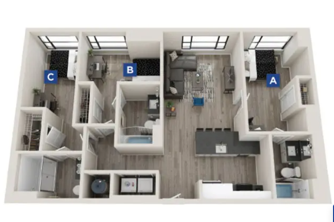 Room up for rent is Bedroom A - The Standard