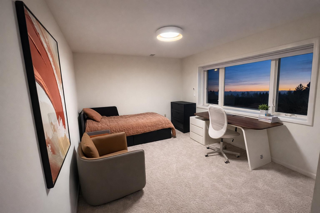 bedroom - Private Bedroom & Bathroom Near American Universities - 5-Minute Drive House