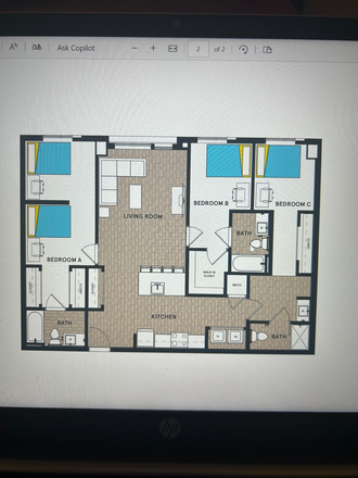 Bedroom B is what is available - Altus Towson Row (Double occupancy room) Apartments