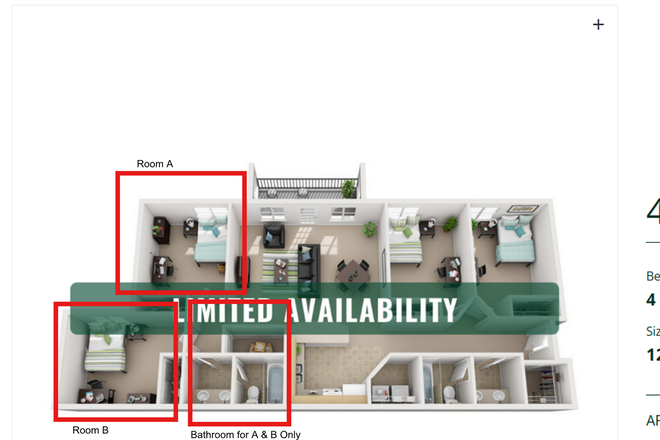 2 Bedrooms and Shared Bathroom in Red are Available - 25 East/Summer 2026 - 2 Room Sublease Available (May - July 24th)