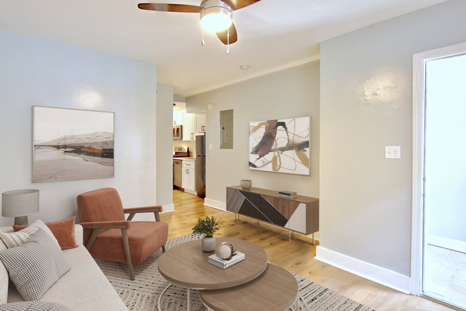 unit a living room (b) - Renovated, 1 bedroom in private 2 unit building close to HU campus! Duplex