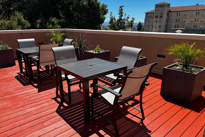 Large 4th floor Rooftop Deck with bay views - Wesley House - Across The Street, Best of Campus Life