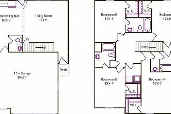 FloorPlan (Bedrooms #1 & #3 are taken) - 4 Bedroom House w/ Lots of Space