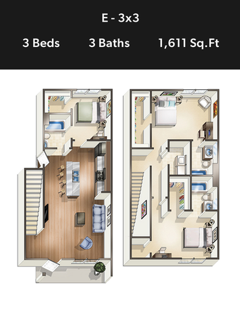 The floor plan of our apartment - The Quarters at Mankato Apartments