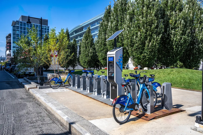 Blue Bike Station Near The Indie - The Indie - New Allston Apartments