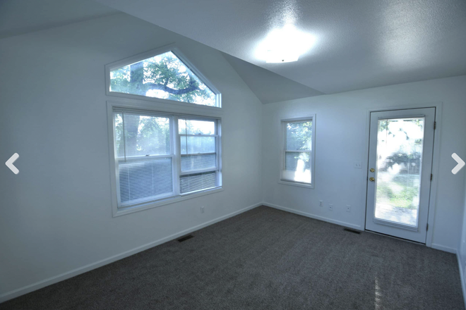 Bedroom before furniture/door to outside - Great House Basically ON Campus