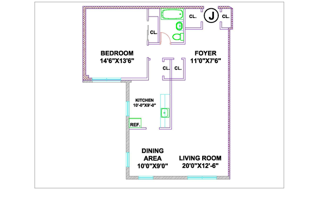 Layout - 1 Bedroom 1 Bath in Apt Bldg Garden City Border