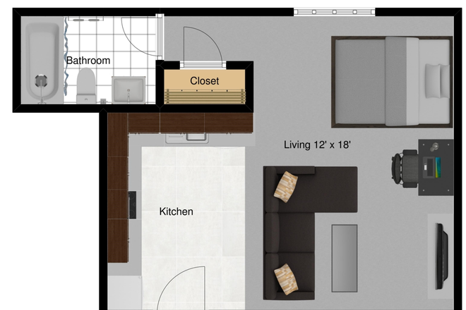 Unit #1 Floorplan - 209 North Street Apartments