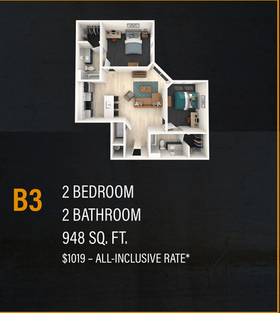 This is a picture of the floorplan. This unit also comes with a balcony. - Lumen