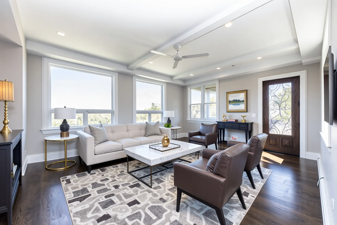 living room - Modern just renovated 2 bed 2 bath with central AC - landlord pays the fee!