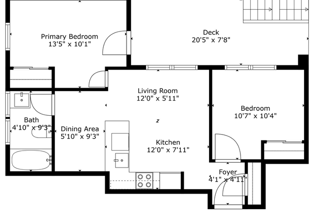 Blueprint, bedroom near entrance for rent - Center St Terr Apartment