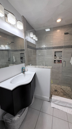 Modern Bathroom - Furnished North End apartment with own entrance and private patio