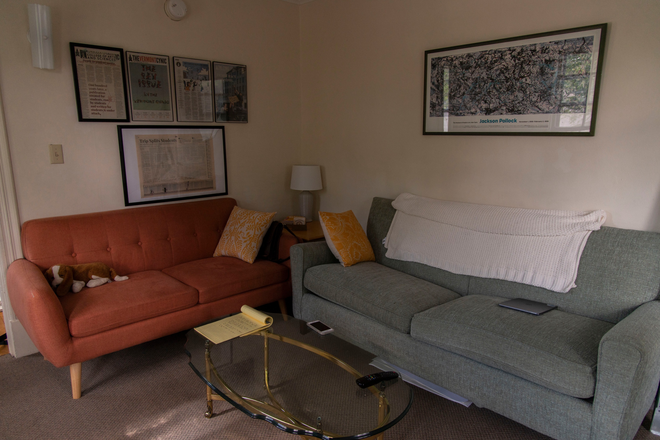 living room - 31School St., modern 1 bedroom,