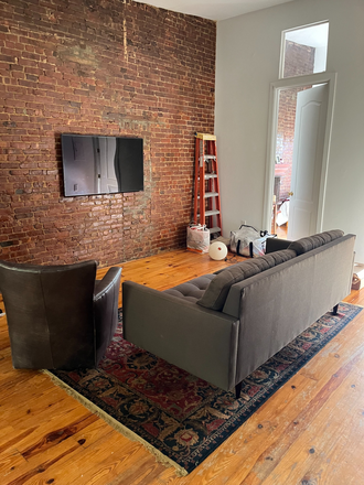 Living Room View - room for rent in three bedroom apt, close to almost anything, first stop into brooklyn.